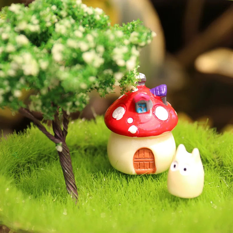 Adornos de hongos para jardín de hadas – Estatuillas de hongos en miniatura en 4 tamaños para macetas, escenas de casas de muñecas, decoración de jardín y manualidades
