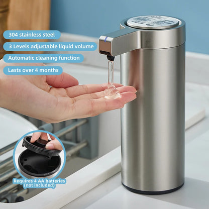 270ml Automatic Touchless Soap Dispenser – Smart Infrared Sensor Liquid Soap Dispenser with 304 Stainless Steel for Kitchen & Bathroom