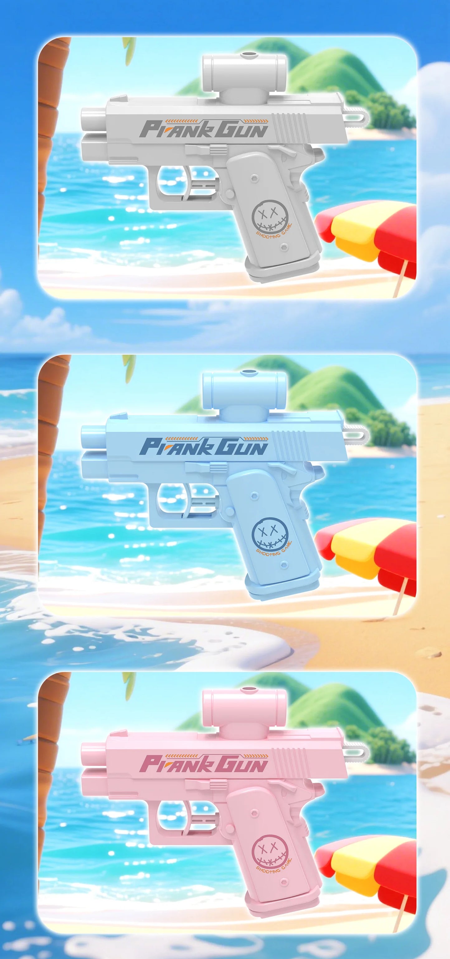 Pistolet à eau double face – Jouet de farce d'été amusant, mini pistolet à eau tactique pour enfants et adultes, batailles aquatiques à la piscine et à la plage
