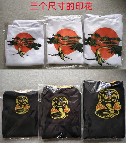 The Karate Kid Cobra Kai Cosplay Costume – Martial Arts Kimono Uniform with Headband, Taekwondo Training & Halloween Party Outfit