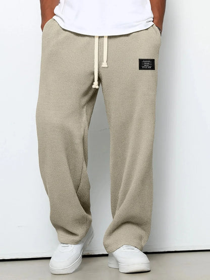 Men's 2026 Casual Straight-Leg Sweatpants – Wide-Leg Elastic Waist Sportswear Trousers for Spring & Autumn, Relaxed Everyday Pants
