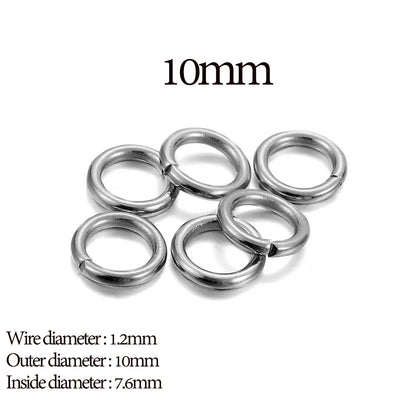 30 à 200 Anneaux de jonction fendus en acier inoxydable (3 à 25 mm) – Connecteurs à boucle ouverte pour la fabrication de bijoux, bracelets, colliers et loisirs créatifs