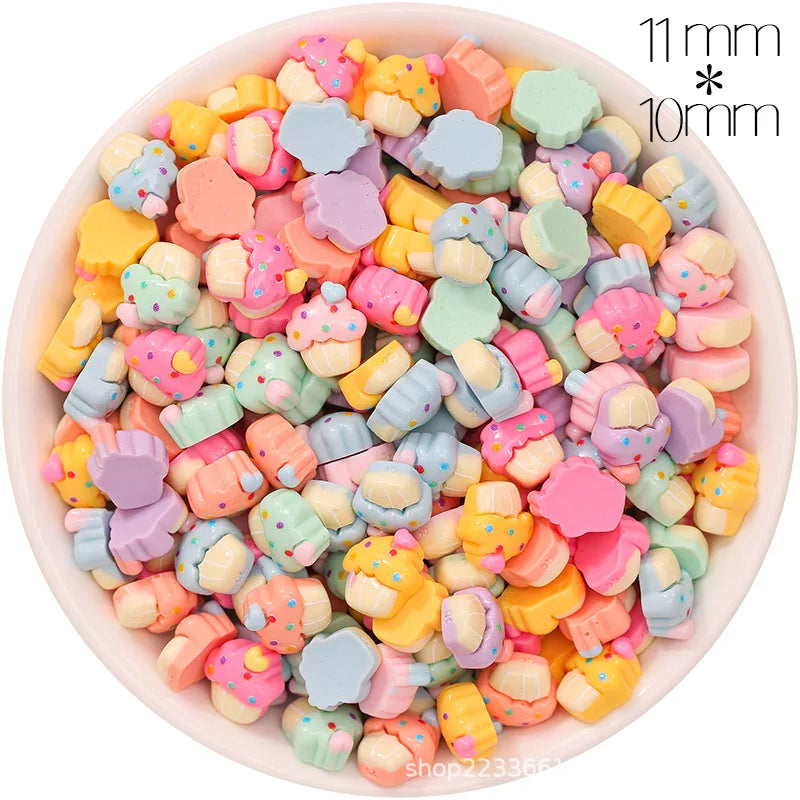 30/300pcs Mini Breloques en Résine Bonbon Fleur Amour – Mignons Accessoires de Bricolage pour Nail Art, Barrettes à Cheveux, Scrapbooking, Bijoux Faits Main et Projets Créatifs pour Enfants