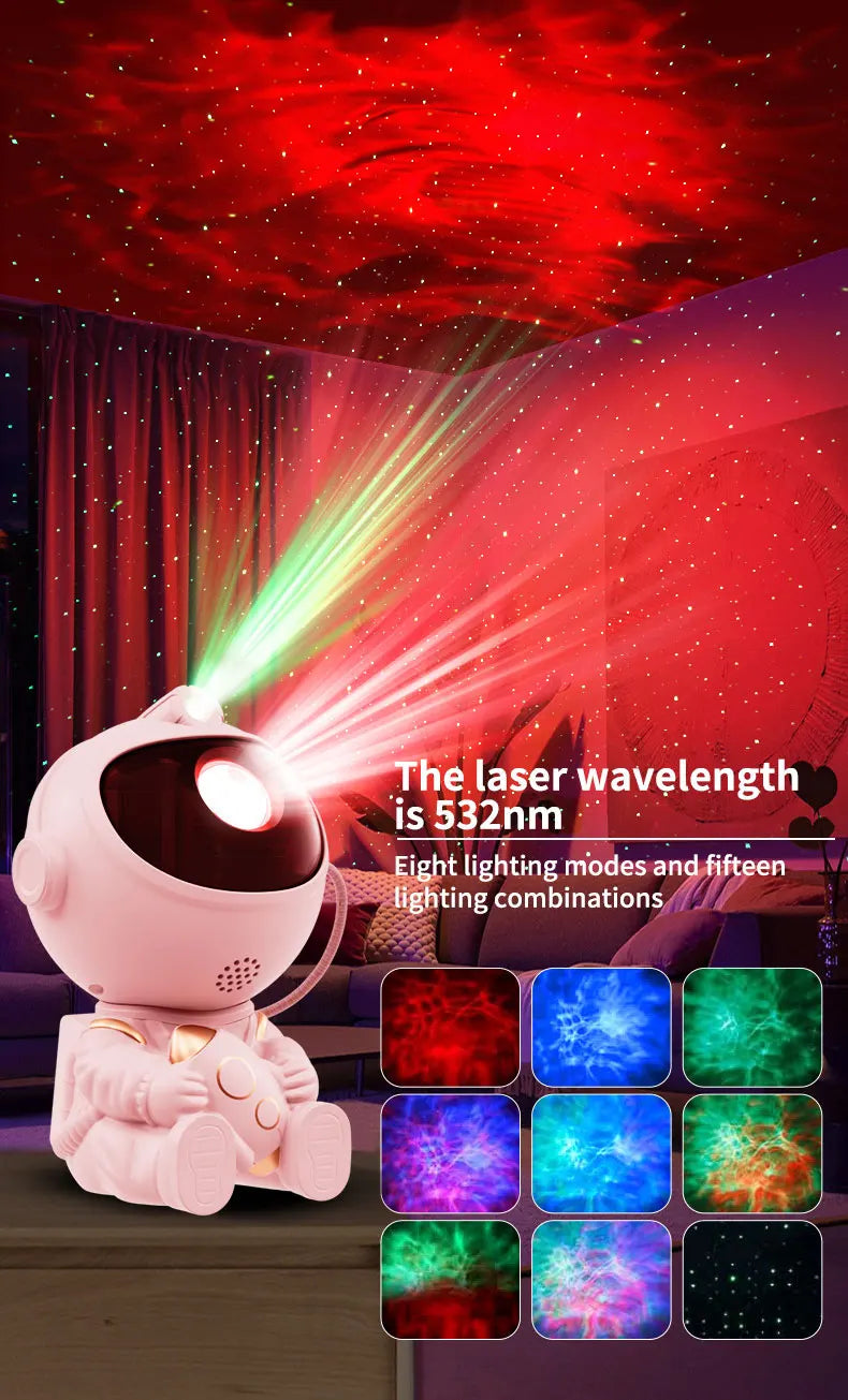 Astronaut Galaxy Projector Night Light – LED Starry Sky Lamp for Bedroom Decor, Kids Gift & Relaxing Atmosphere