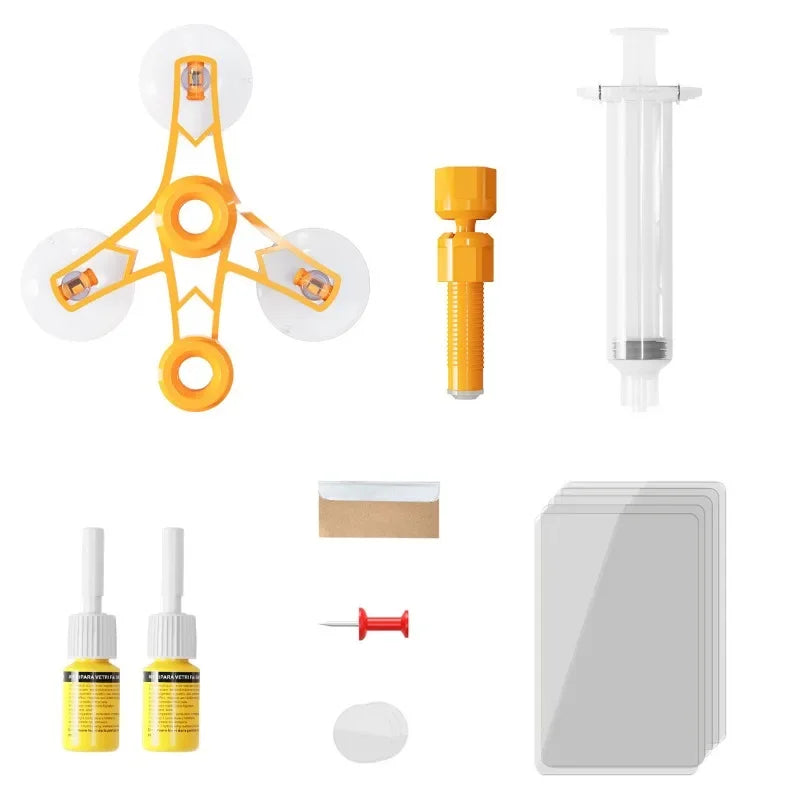 Kit de reparación de grietas para parabrisas – Resina reparadora de chips y grietas de cristales para parabrisas, pantallas y mantenimiento de cristales de automóviles