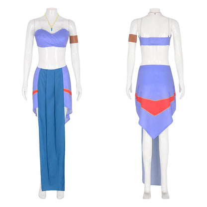 Halloween Princess Kida (Atlantis) Cosplay Costume – Adult Women Blue Dress Set (Carnival/Party Fancy Dress Outfit)