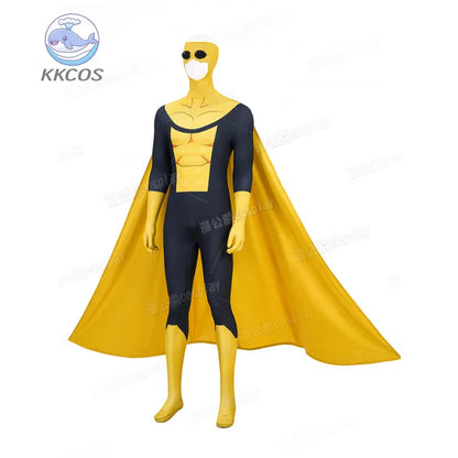 Invincible Inspired Sinister Mark Cosplay Costume – Men’s Yellow Uniform Disguise Outfit for Anime Halloween, Carnival & Party Roleplay