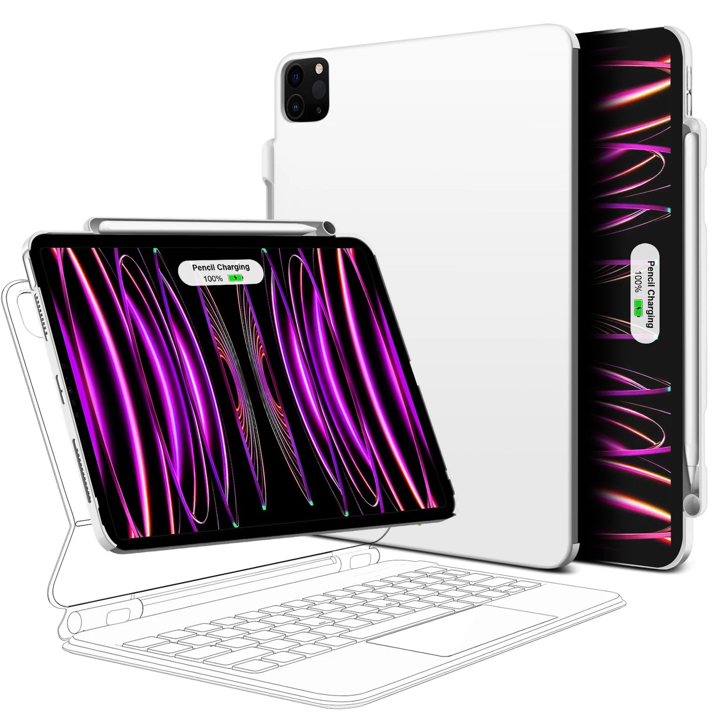 Funda magnética para iPad GOOJODOQ con soporte para lápiz – Compatible con Magic Keyboard para iPad Pro 11/13 M4 (2024), iPad Air 6 y Air 4/5