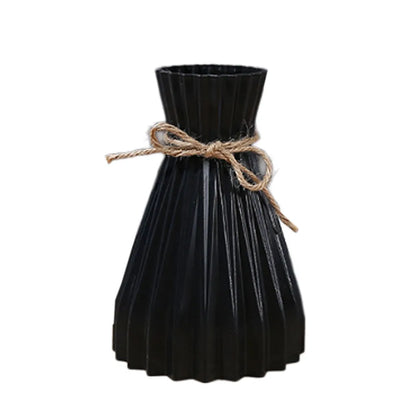 Creative Origami Style Plastic Flower Vase – Modern European Pleated Folding Decorative Vase for Fresh & Dried Flowers