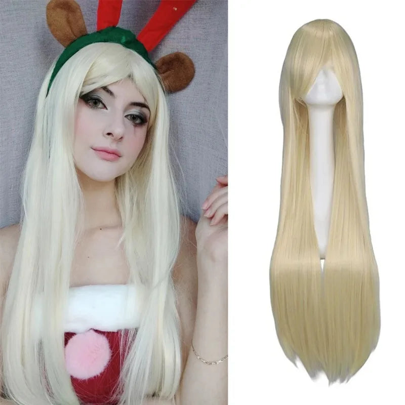 80cm Long Straight Multicolor Heat-Resistant Synthetic Cosplay Wig – Anime Halloween Party Costume Hairpiece