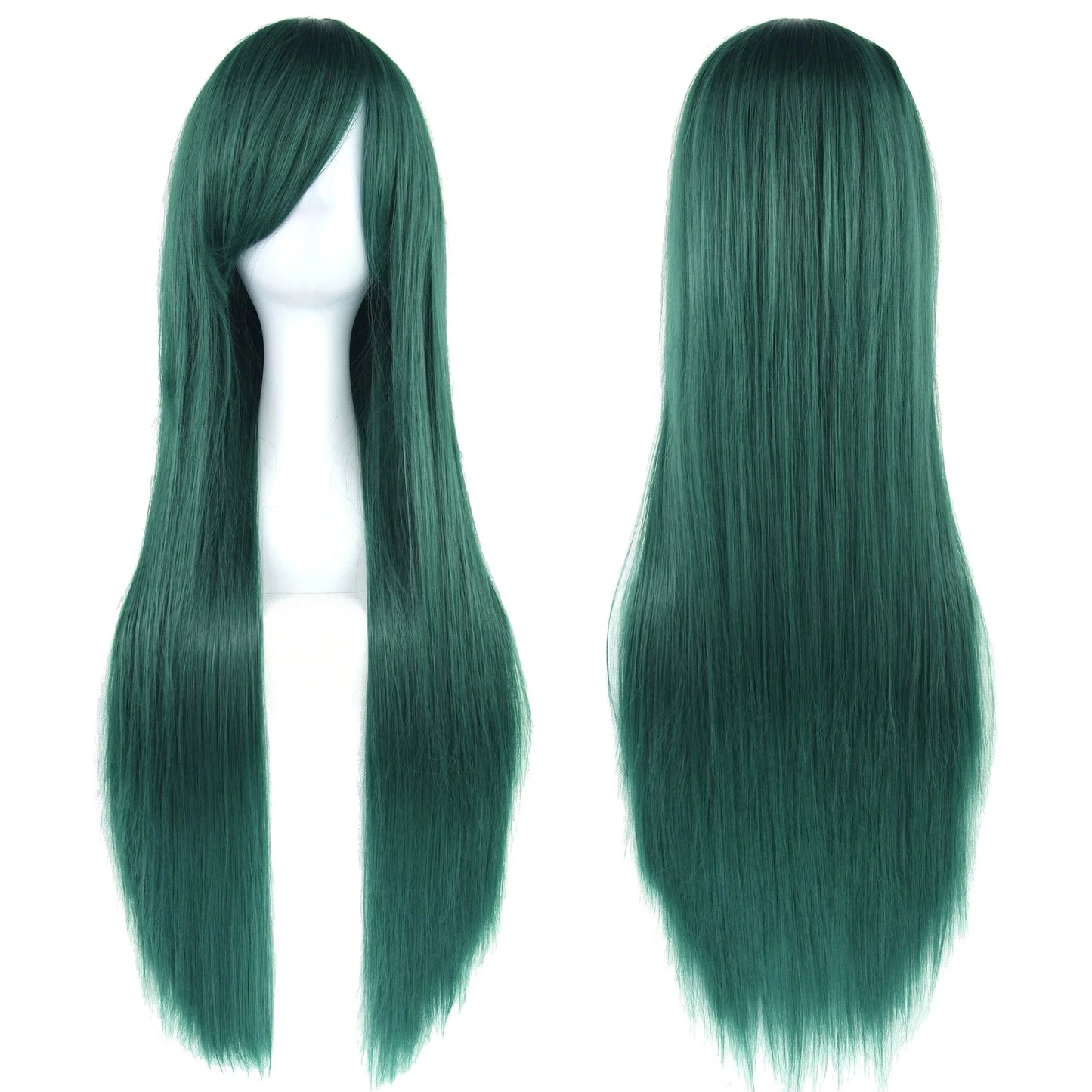 80cm Long Straight Multicolor Heat-Resistant Synthetic Cosplay Wig – Anime Halloween Party Costume Hairpiece