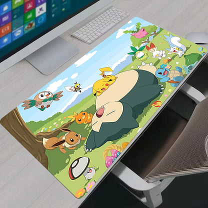 XXL Pokémon Snorlax Gaming Mouse Pad – Extended Non-Slip Rubber Desk Mat for Keyboard, PC, Laptop & Office Setup