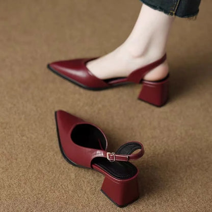 Zapatos de tacón de aguja con punta para mujer - Elegantes zapatos de vestir de tacón alto, mocasines sin cordones para oficina y fiesta