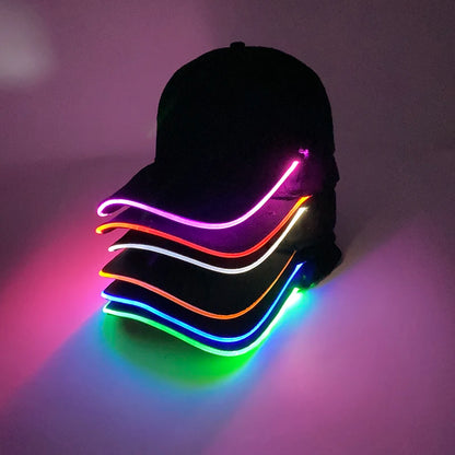 LED Light-Up Baseball Cap – Flashing Glow Hat for Raves, Festivals, Parties & Club Wear