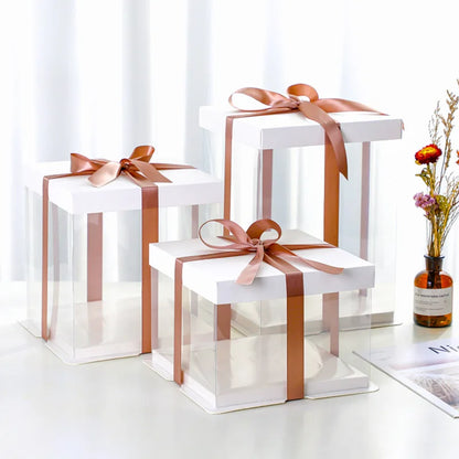 Boîte Cadeau Transparente pour Gâteaux, pour Boulangeries, Desserts, Mariages, Anniversaires et Emballages de Fête