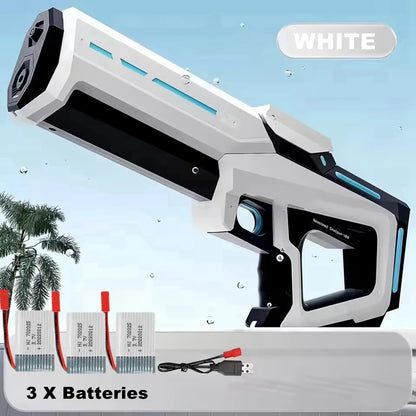 Pistolet à Eau Électrique pour Adultes – Puissant Lanceur d'Eau Automatique avec Grand Réservoir d'Eau pour Piscine d'Été, Plage et Jeux Aquatiques Extérieurs