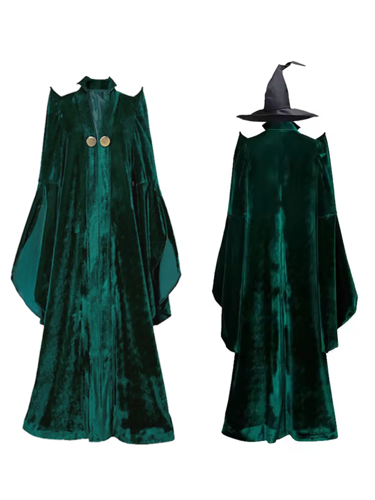 School of Witchcraft & Wizardry Professor McGonagall Costume – Hogwarts-Inspired Robe for Halloween Cosplay, Wizard School Parties & Dress-Up