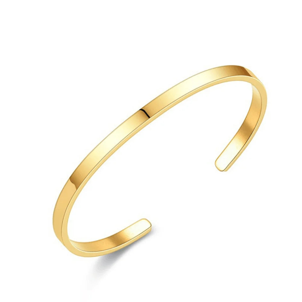 Pulsera de cadena cubana de acero inoxidable de 3 mm - Pulsera de puño abierto ajustable para hombres | Accesorio de joyería de moda urbana hip hop