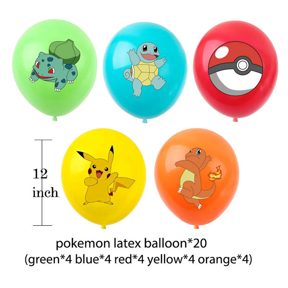 Pokémon Pikachu Birthday Party Decorations Tableware Set – Paper Cups, Plates, Tablecloth, Straws, Banner & Napkins for Kids Party Supplies