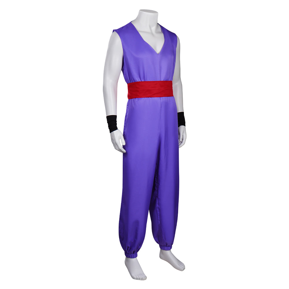 Dragon Ball Gohan Inspired Cosplay Costume – Men’s Jumpsuit Outfit Set with Belt, Shoes & Boots for Halloween, Carnival & Party Roleplay