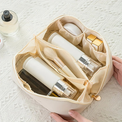 Trousse de Maquillage de Luxe pour Femmes – Trousse de Toilette Portable, Pochette de Rangement Cosmétique avec Fermeture Éclair, Boîte de Rangement de Voyage pour Maquillage, Soins de la Peau et Essentiels Personnels