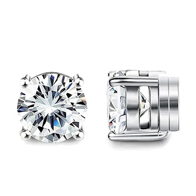 Pendientes de clip magnéticos de cristal – Pendientes de circonita sin perforación para hombres y mujeres | Joyería de moda punk