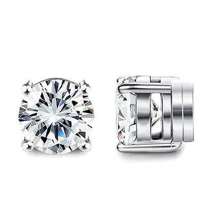 Pendientes de clip magnéticos de cristal – Pendientes de circonita sin perforación para hombres y mujeres | Joyería de moda punk