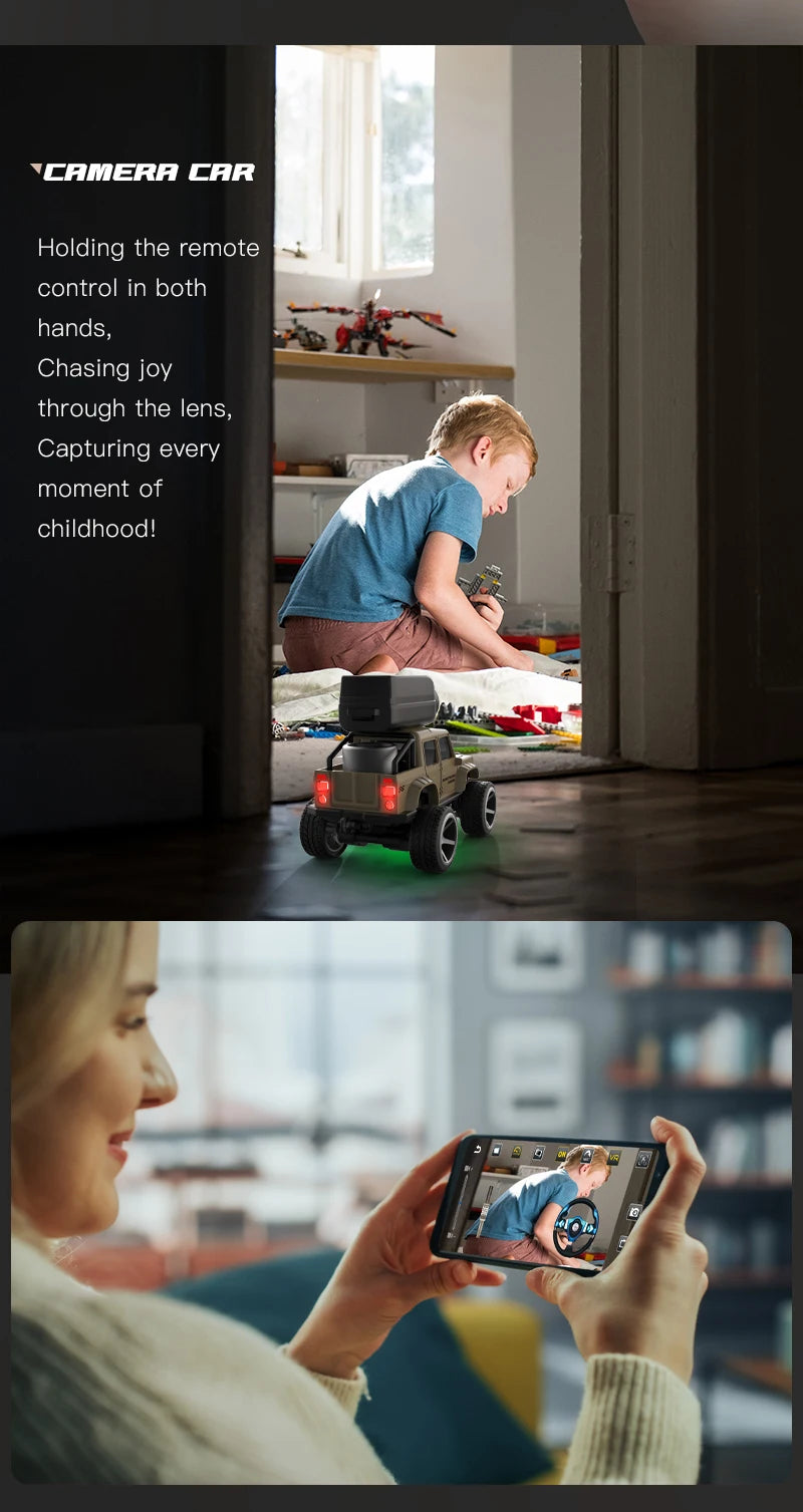 1:64 Mini RC Car with Camera – 2.4G Remote Control Racing Stunt Car with WiFi App Control for Kids