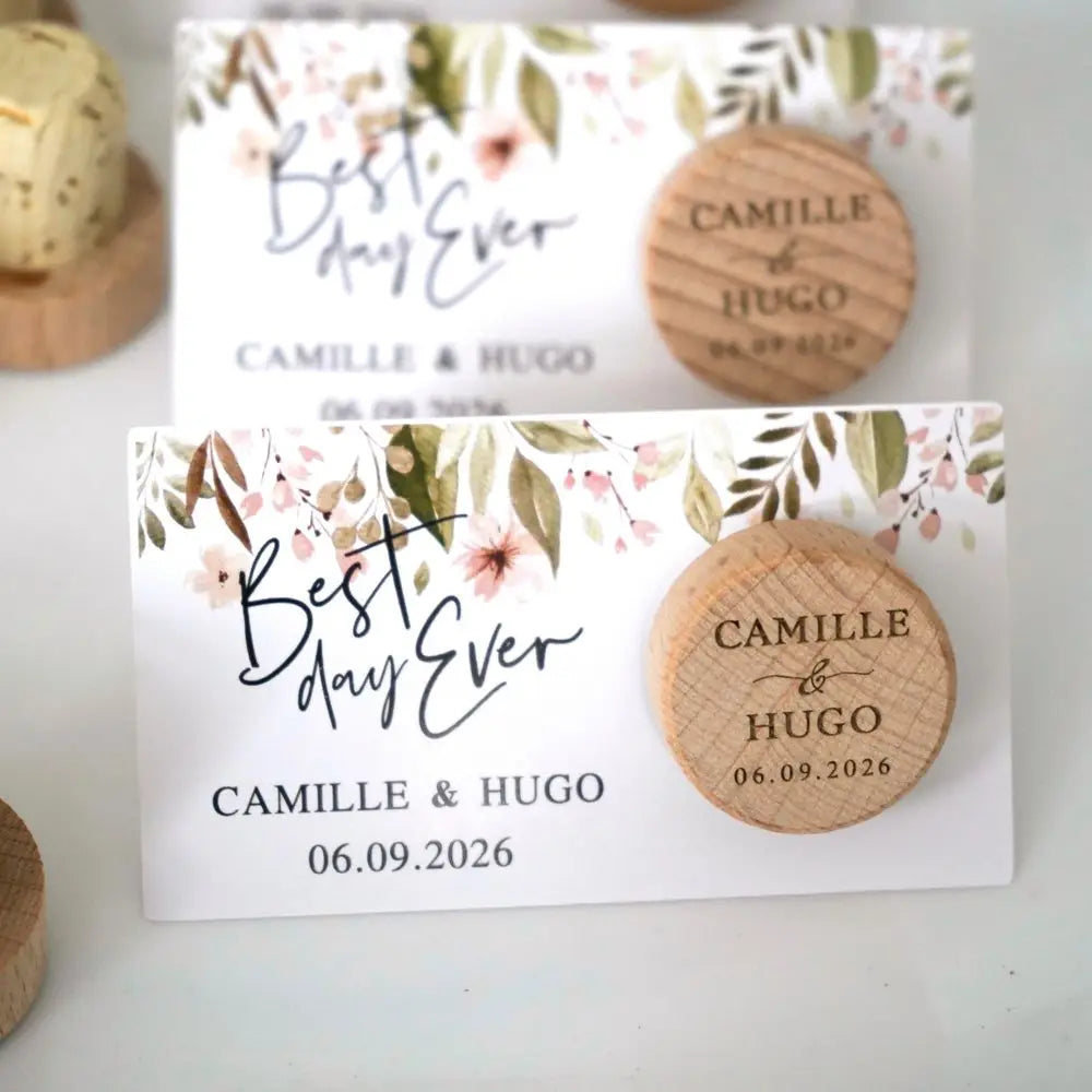 Custom Engraved Wooden Wine Stoppers with Stand & Thank You Cards – Wedding Guest Favors, Party Decor, 10–50PCS Bulk