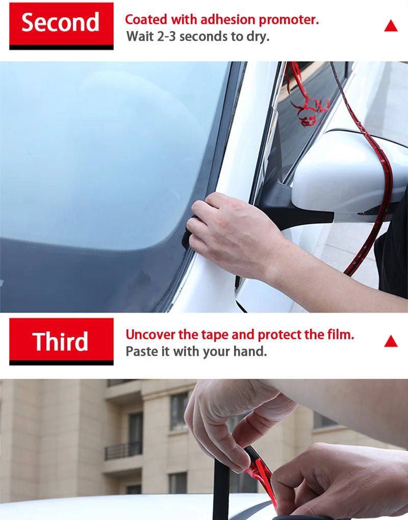 SEAMETAL Joint d'étanchéité en caoutchouc pour automobile – Bande d'étanchéité universelle pour porte de voiture, fenêtre, toit et pare-brise pour la réduction du bruit et la protection anti-collision.
