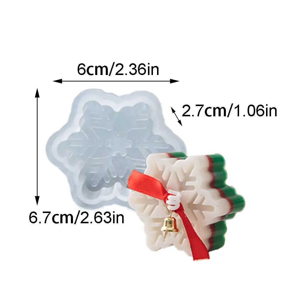 1-3PCS Christmas Silicone Candle Molds – Christmas Tree, Snowflake & Gingerbread Man Shapes for DIY Resin, Drip Glue & Handmade Winter Crafts