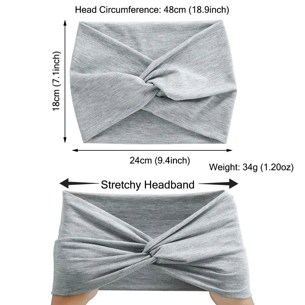 Extra Large Twisted Headband – Thick Wide Turban Hair Wrap for Women | Workout Yoga Fashion Hair Accessories