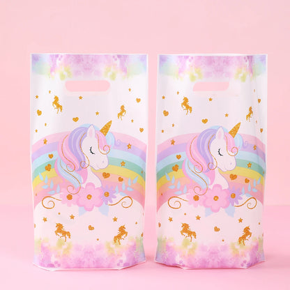 10/25/50 unidades Bolsas de Regalo de Unicornio para Dulces – Lindas Bolsas de Mano para Recuerdos de Fiesta, Decoraciones de Cumpleaños, Baby Showers, Regalos para Niños y Artículos de Celebración