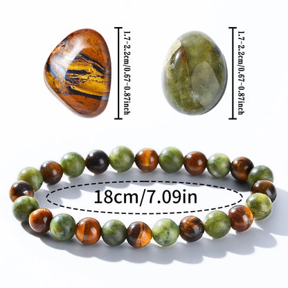 Pulsera curativa de prosperidad y abundancia – Pulsera de energía de piedra natural para la relajación, el éxito, la fuerza personal y una mentalidad positiva