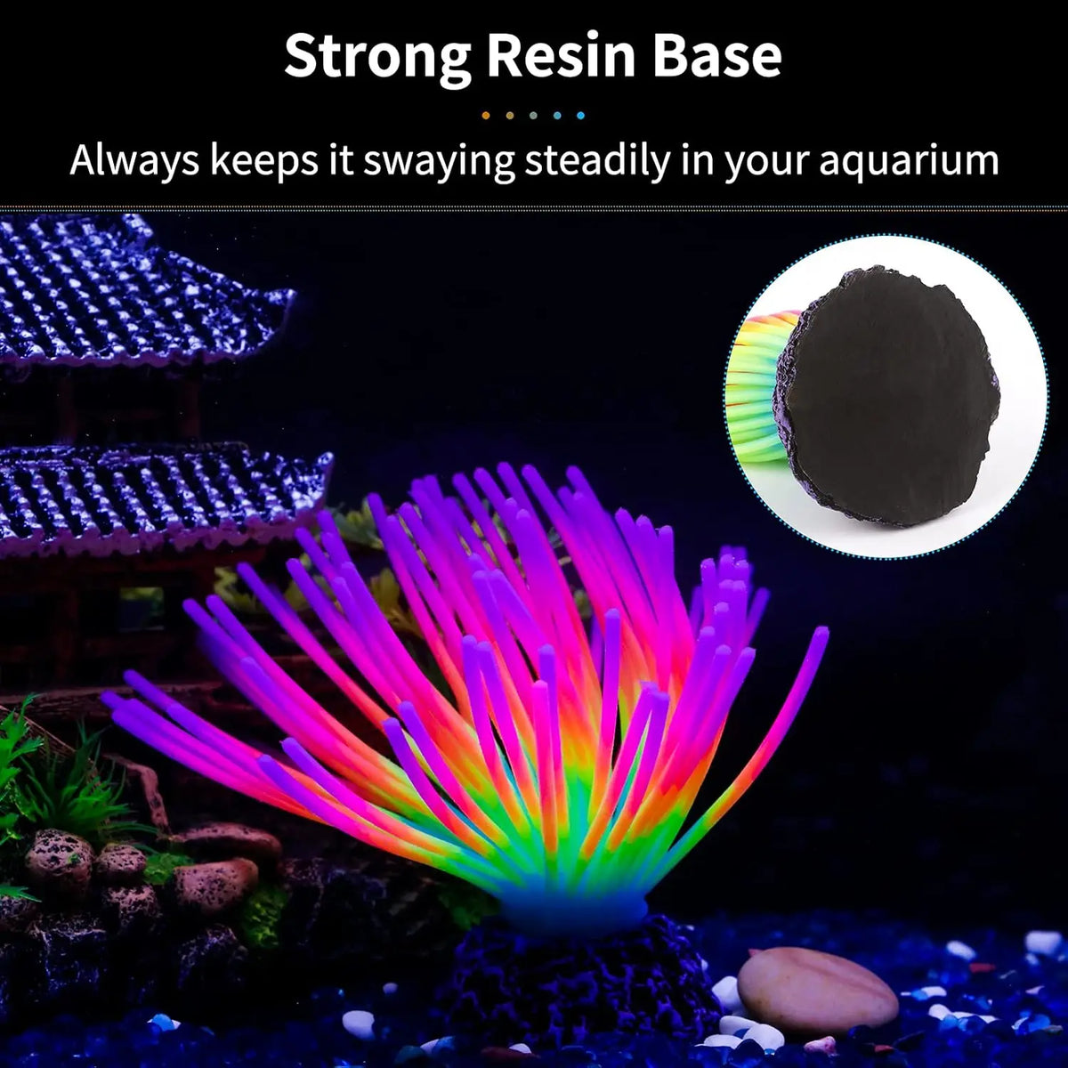 Glowing Rainbow Sea Urchin Aquarium Ornament – Artificial Silicone Ball Decoration with Luminous Effect for Fish Tank Aquascaping & Landscape Decor
