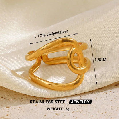 Gold Stainless Steel Heart Ring – Waterproof Hollow Heart Finger Ring for Women | Minimalist Fashion Jewelry Gift