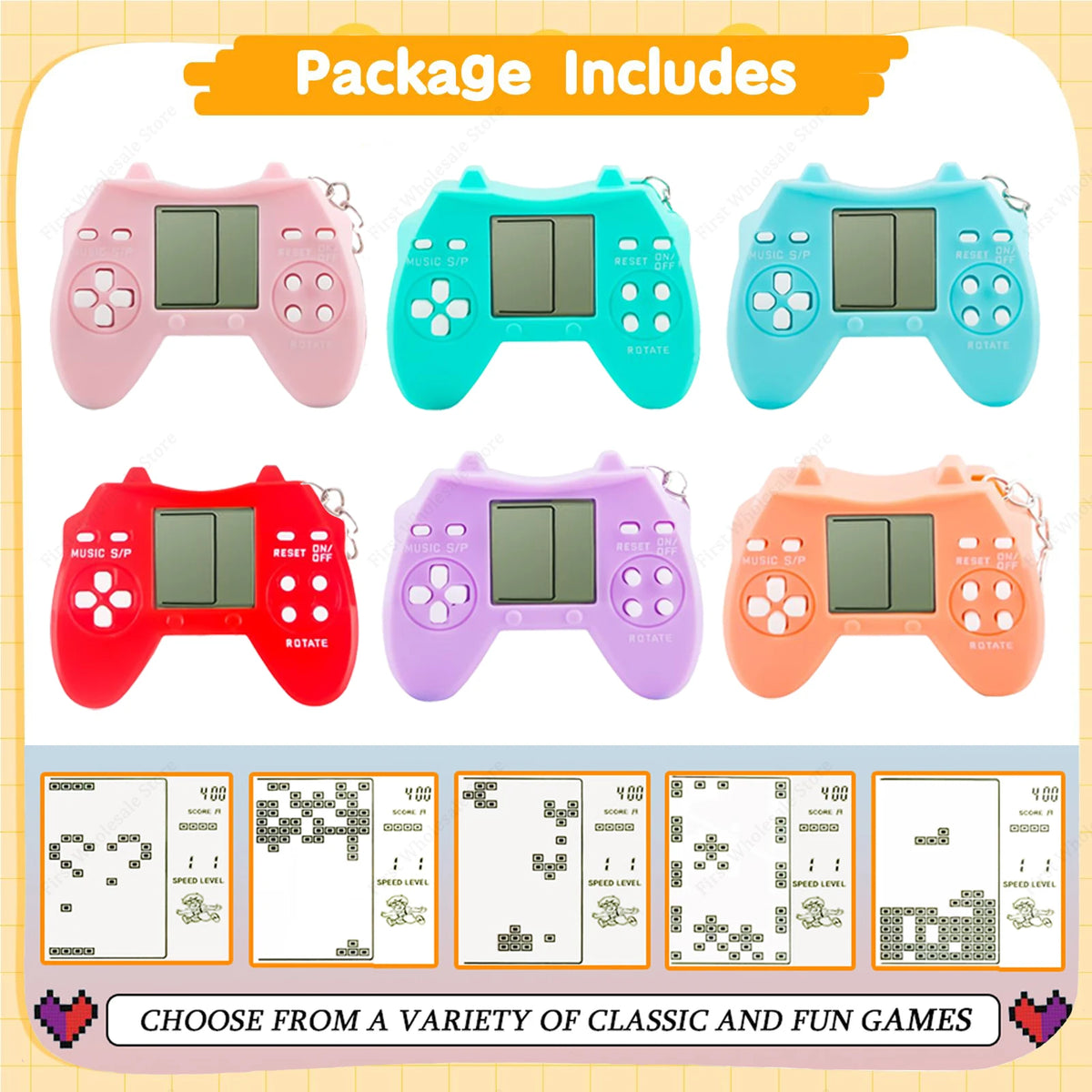 6–48PCS Video Game Party Favors – Classic Game Console Controller Keychains, Joypad Souvenirs for Birthday, School, Valentine’s Day & Gift Bags