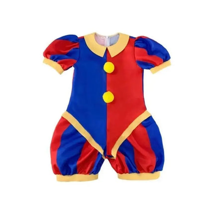 Halloween Circus Clown Cosplay Costumes with Hat Shoe Covers Gloves for Men Women Stage performance Carnival Jumpsuit Outfits