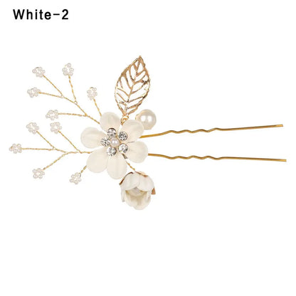 Luxury Floral Bridal Hair Comb with Gold Leaves – Crystal Wedding Hair Accessory for Brides & Prom