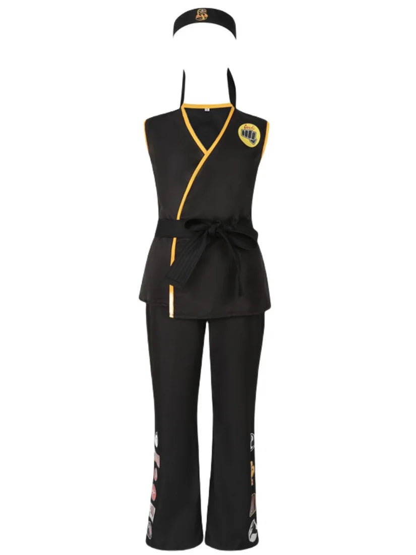 The Karate Kid Cobra Kai Cosplay Costume – Martial Arts Kimono Uniform with Headband, Taekwondo Training & Halloween Party Outfit