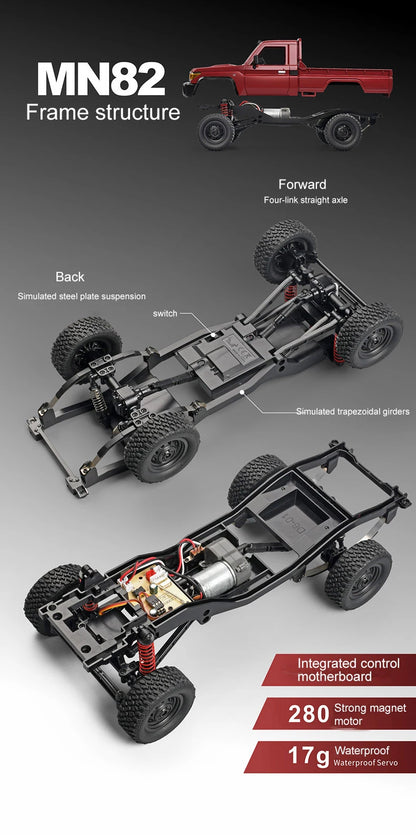 ZWN MN82 Camion Tout-Terrain RC 4x4 LC79 à l'Échelle 1:12 avec Lumières LED, Modèle de Simulation Complet pour Enfants et Adultes