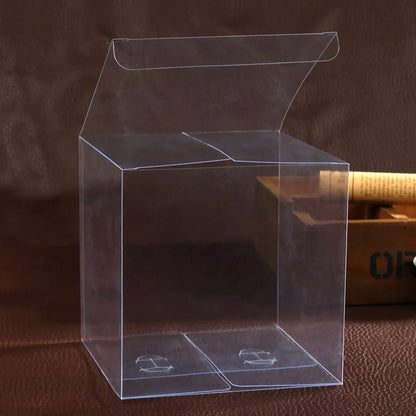 50 Boîtes cadeaux transparentes en PVC pour bougies, dragées, bonbons et emballages cadeaux de fête (5 × 5 × 5 cm)