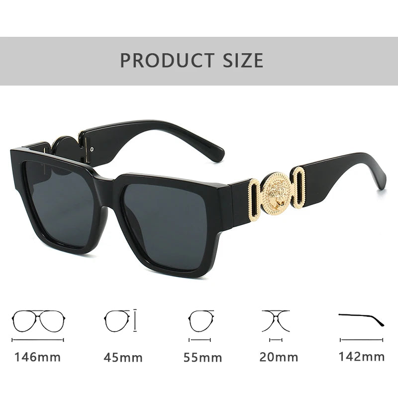 2026 Luxury Designer Sunglasses for Women Men Vintage Square Leopard Print Shades UV400 Outdoor Travel