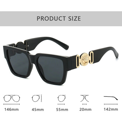 2026 Luxury Designer Sunglasses for Women Men Vintage Square Leopard Print Shades UV400 Outdoor Travel