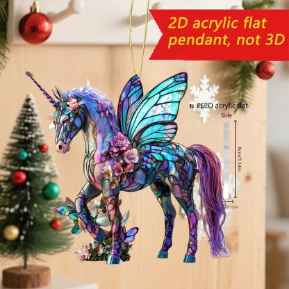 Cute Cat 2D Acrylic Christmas Pendant – Flat Hanging Ornament for Xmas Tree, Holiday Party & Festive Home Decor