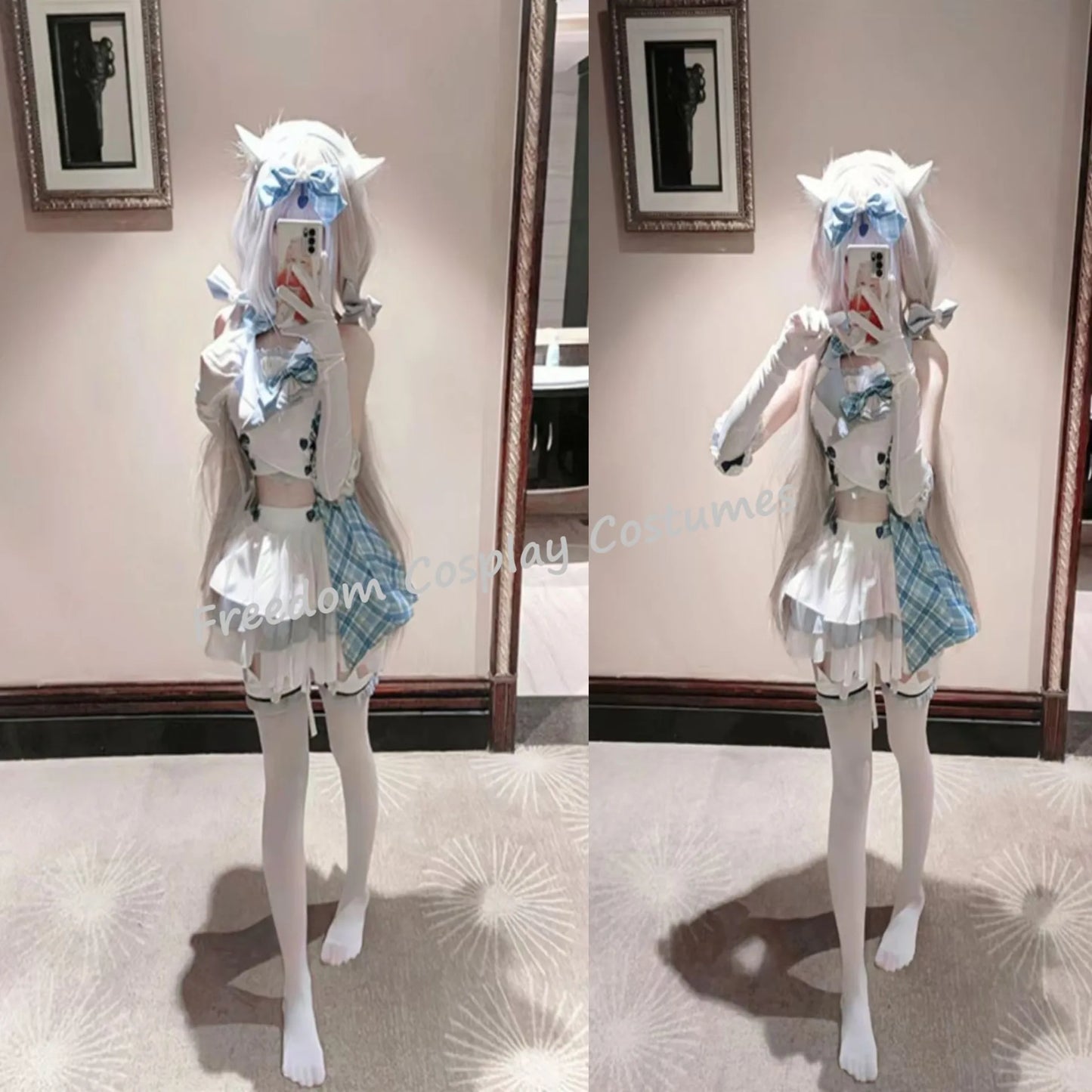 Chocola Catgirl Maid Cosplay Costume – Idol Halloween Dress (Anime Theatrical Outfit)