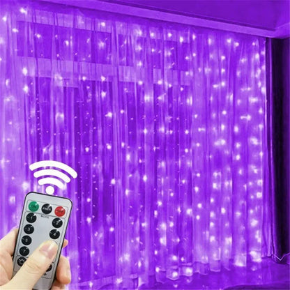 Luces USB LED de Cortina – 8 Modos de Iluminación con Control Remoto para Decoración de Dormitorio, Boda, Festividades y Hogar (3M/6M)