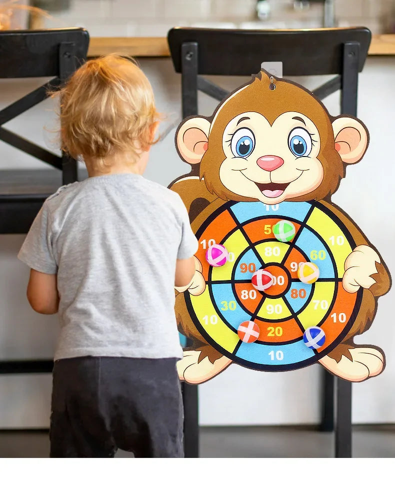 Educational Dart Board Baby Toy with Sticky Ball Darts – Indoor Montessori Sports Game for Children (Ages 3–7)