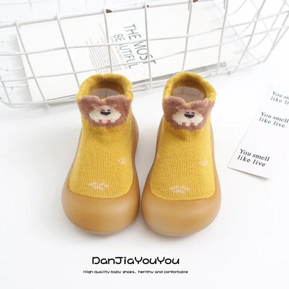 Zapatos y calcetines primeros pasos para bebés – Bonitas zapatillas de dibujos animados para bebés con suela de goma suave para niños y niñas
