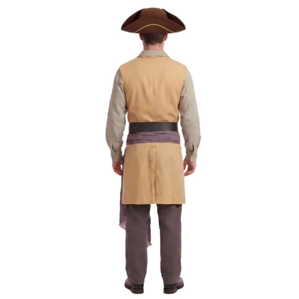 Captain Clark Pirate Cosplay Costume Set – Waistcoat, Shirt, Hat, Waist Sash & Belt Outfit for Halloween, Masquerade & Roleplay Parties